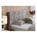 Łóżko kontynentalne LEILA 180x200 - H3 - beżowy, struktura