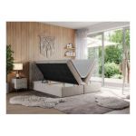 Łóżko kontynentalne LEILA 200x200 - H3 - beżowy, struktura