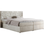 Łóżko kontynentalne LEILA 120x200 - H3 - beżowy, welwet