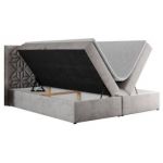 Łóżko kontynentalne LEILA 160x200 - H3 - jasnoszary, welwet