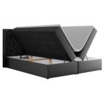 Łóżko kontynentalne LEILA 140x200 - H3 - szary, ekoskóra