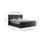 Łóżko kontynentalne LEILA 140x200 - H4 - ciemnoszary, struktura