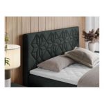 Łóżko kontynentalne LEILA 140x200 - H4 - ciemnoszary, struktura