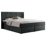 Łóżko kontynentalne LEILA 160x200 - H4 - ciemnoszary, struktura