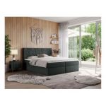 Łóżko kontynentalne LEILA 180x200 - H4 - ciemnoszary, struktura