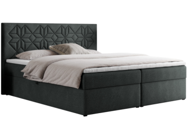 Łóżko kontynentalne LEILA 200x200 - H4 - ciemnoszary, struktura