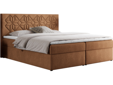 Łóżko kontynentalne LEILA 120x200 - H4 - pomarańczowy, struktura