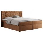 Łóżko kontynentalne LEILA 120x200 - H4 - pomarańczowy, struktura