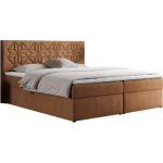 Łóżko kontynentalne LEILA 180x200 - H4 - pomarańczowy, struktura