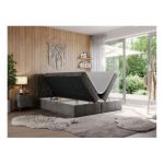 Łóżko kontynentalne LEILA 120x200 - H4 - ciemnoszary, welwet