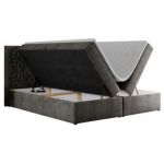 Łóżko kontynentalne LEILA 160x200 - H4 - ciemnoszary, welwet