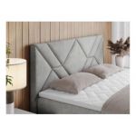 Łóżko kontynentalne NEOMI 160x200 - H3 - jasnoszary, struktura