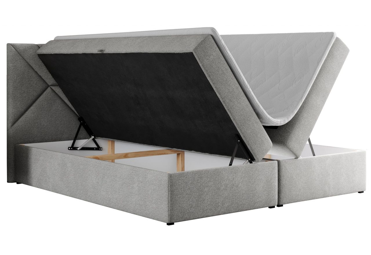 Łóżko kontynentalne NEOMI 160x200 - H3 - jasnoszary, struktura