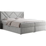 Łóżko kontynentalne NEOMI 200x200 - H3 - jasnoszary, struktura