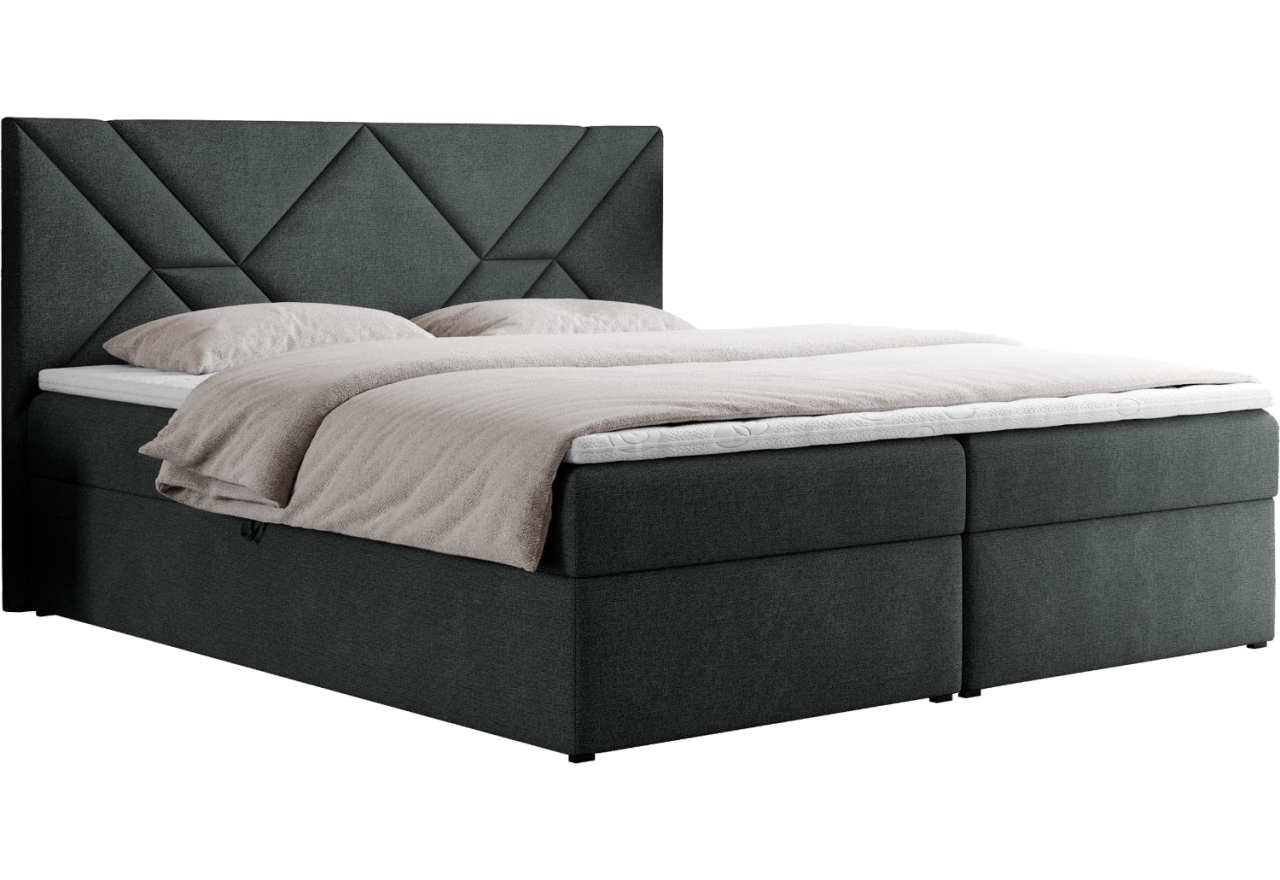 Łóżko kontynentalne NEOMI 160x200 - H3 - ciemnoszary, struktura