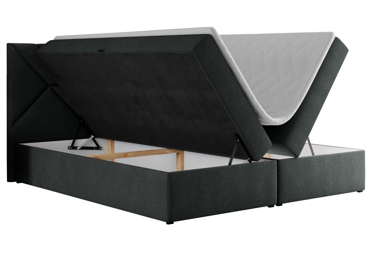 Łóżko kontynentalne NEOMI 160x200 - H3 - ciemnoszary, struktura