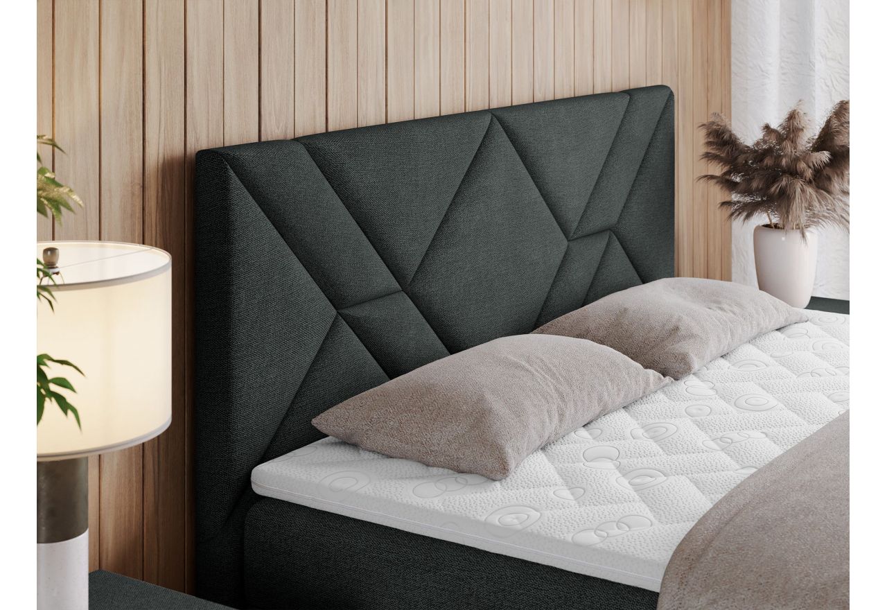 Łóżko kontynentalne NEOMI 180x200 - H3 - ciemnoszary, struktura