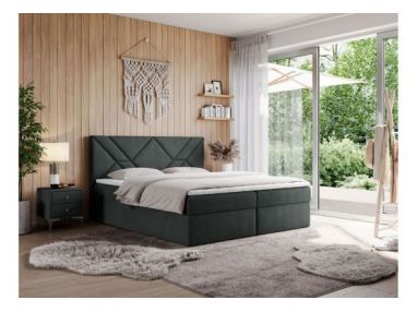 Łóżko kontynentalne NEOMI 200x200 - H3 - ciemnoszary, struktura