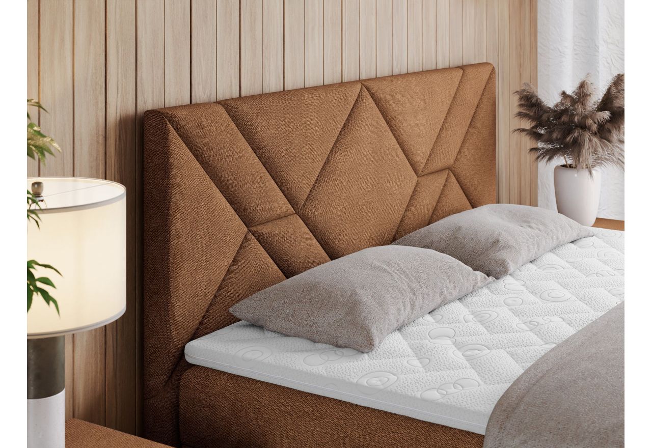 Łóżko kontynentalne NEOMI 120x200 - H3 - pomarańczowy, struktura