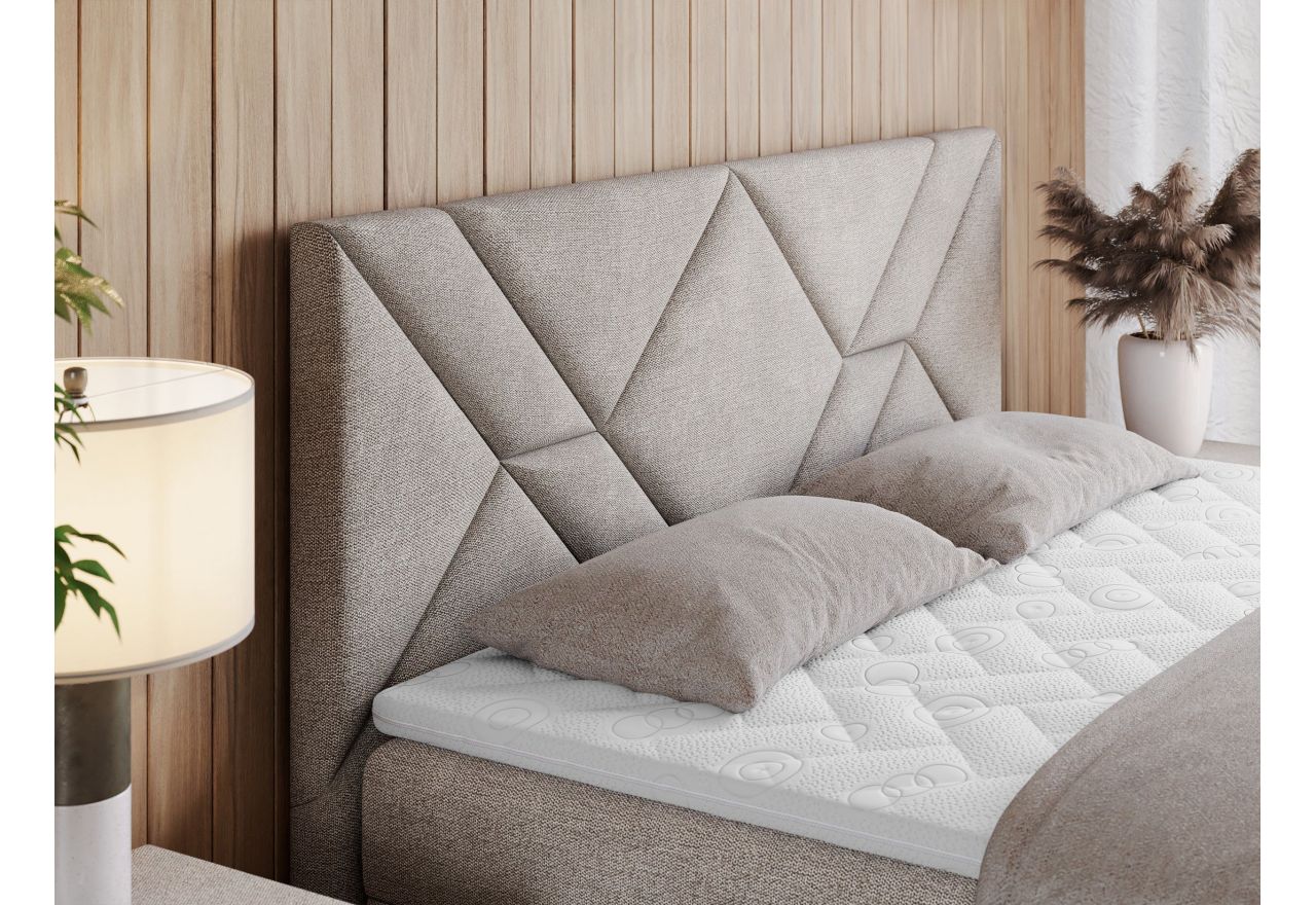 Łóżko kontynentalne NEOMI 200x200 - H3 - beżowy, struktura