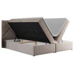 Łóżko kontynentalne NEOMI 200x200 - H3 - beżowy, struktura