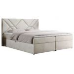 Łóżko kontynentalne NEOMI 140x200 - H3 - beżowy, welwet