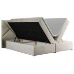 Łóżko kontynentalne NEOMI 200x200 - H3 - beżowy, welwet