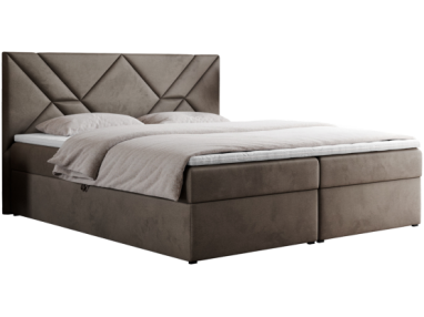 Łóżko kontynentalne NEOMI 120x200 - H3 - brązowy, welwet