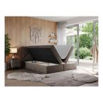 Łóżko kontynentalne NEOMI 200x200 - H3 - brązowy, welwet