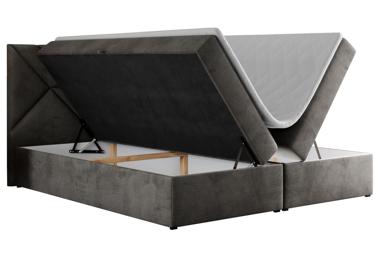 Łóżko kontynentalne NEOMI 120x200 - H3 - ciemnoszary, welwet