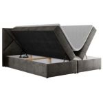 Łóżko kontynentalne NEOMI 140x200 - H3 - ciemnoszary, welwet