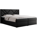 Łóżko kontynentalne NEOMI 120x200 - H3 - czarny, ekoskóra