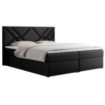 Łóżko kontynentalne NEOMI 160x200 - H3 - czarny, ekoskóra