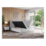 Łóżko kontynentalne NEOMI 140x200 - H3 - biały, ekoskóra