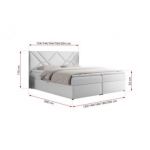 Łóżko kontynentalne NEOMI 180x200 - H3 - biały, ekoskóra