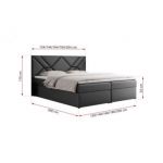 Łóżko kontynentalne NEOMI 120x200 - H3 - szary, ekoskóra