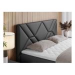 Łóżko kontynentalne NEOMI 120x200 - H3 - szary, ekoskóra