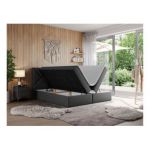 Łóżko kontynentalne NEOMI 140x200 - H3 - szary, ekoskóra