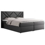 Łóżko kontynentalne NEOMI 140x200 - H3 - szary, ekoskóra