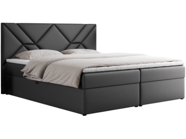 Łóżko kontynentalne NEOMI 180x200 - H3 - szary, ekoskóra