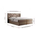 Łóżko kontynentalne NEOMI 120x200 - H3 - brązowy, ekoskóra