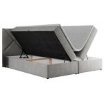 Łóżko kontynentalne NEOMI 200x200 - H4 - jasnoszary, struktura