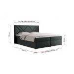 Łóżko kontynentalne NEOMI 180x200 - H4 - ciemnoszary, struktura