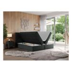 Łóżko kontynentalne NEOMI 200x200 - H4 - ciemnoszary, struktura