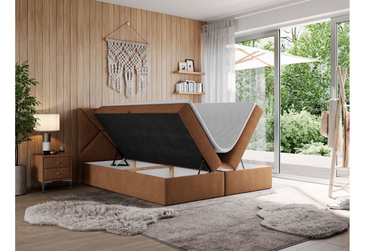 Łóżko kontynentalne NEOMI 120x200 - H4 - pomarańczowy, struktura