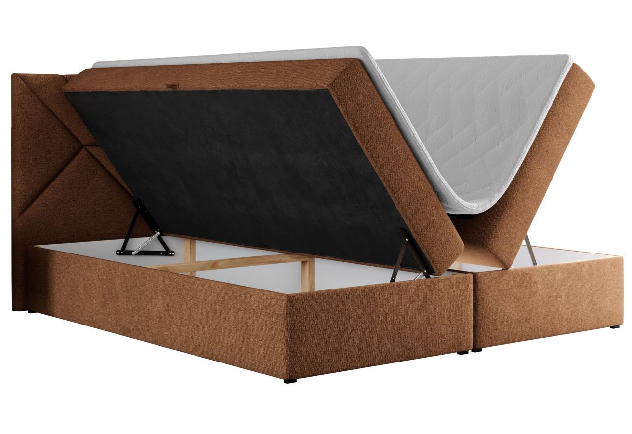 Łóżko kontynentalne NEOMI 140x200 - H4 - pomarańczowy, struktura