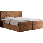 Łóżko kontynentalne NEOMI 160x200 - H4 - pomarańczowy, struktura