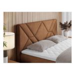 Łóżko kontynentalne NEOMI 200x200 - H4 - pomarańczowy, struktura