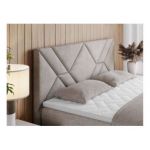 Łóżko kontynentalne NEOMI 200x200 - H4 - beżowy, struktura