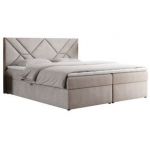 Łóżko kontynentalne NEOMI 200x200 - H4 - beżowy, struktura